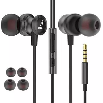 Esputunk с шумоподавлением HIFI, объем звука глубокий, идеально подходит для поездок на работу или для использования в качестве наушников, черные проводные наушники, микрофон 3,5 мм,