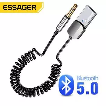 Essager беспроводной Bluetooth 5,0 адаптер приемника громкой связи автомобильный динамик 3,5 мм разъем Aux аудио музыка для автомобиля Bluetooth передатчик