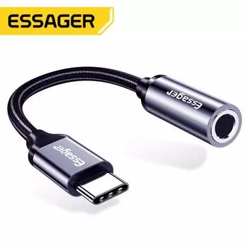 Essager USB Type-C до 3,5 мм гнездовой адаптер для наушников-гарнитуры Type C до 3,5 мм Aux аудиокабель для Xiaomi Samsung Huawei
