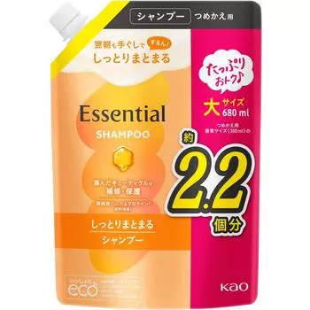 Essential Kao Essential Увлажняющий и сцепляющий шампунь, сменная упаковка 680 мл