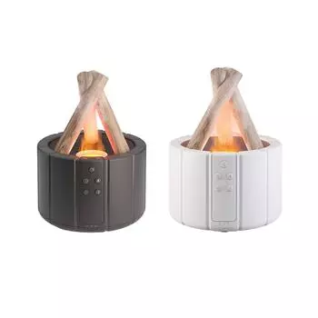 Essential Oil Diffuser Quiet Simulation Flame Bonfire Air Humidifier Aromatherapy Diffuser for Yoga Large Room Home Bedroom SPA чёрный
