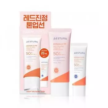Estra Derma Uv365 Красный успокаивающий тонизирующий солнцезащитный крем 40 мл Project + Неорганический чайный солнцезащитный крем 20 мл