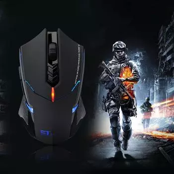 ET X-08 Регулируемая беспроводная профессиональная игровая мышь 2,4G с разрешением 2000 точек на дюйм Wireless