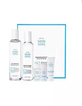ETUDE HOUSE Soonjung Набор для ухода за кожей 2 (Бесплатный тонер + эмульсия + крем) - Гипоаллергенный успокаивающий и увлажняющий уход за чувствительной кожей
