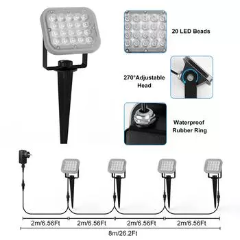 EU/UK/US Plug RGB Bluetooth App Controlled Outdoor LED Landscape Lamp IP65 Waterproof Garden Lights Газонный светильник Прожекторы для дорожек UK plug