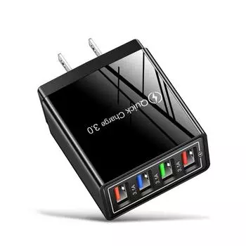EU US Plug USB зарядное устройство Multi Port 4 USB быстрая зарядка для телефона адаптер планшета портативное настенное зарядное устройство быстрая зарядка для Poco US Plug Black