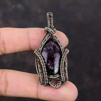 Eudialyte Pendant Copper Wire Wrapped Pendant Eudialyte Jewelry Handmade Pendant Copper Wire Jewelry Gemstone Pendant Women s Special Gift