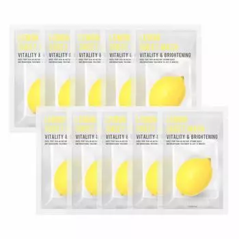 Eun Yul Purity Lemon Sheet Mask Pack 22 мл x 10 листов x 10 Сделано в Корее Набор для ухода за кожей Питание Активное действие Содержит натуральные ингредиенты Подходит