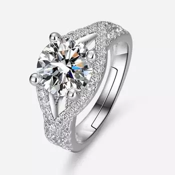 European And American Cross Line Open Ring Zircon Ring Women S Diamond Ring Fashion Jewelry adjustable