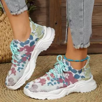 European and American Graffiti Flat Sole Single Shoe Women s 2024 New Mesh Breathable Casual Sports Single Shoe Zapatos De Mujer 35