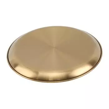 European Style Dinner Plates Serving Dishes Round Plate Gold Dining Plates Cake Tray Western Steak Round Tray Kitchen Plates 14cm