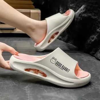 EVA Slippers for Women Summer Beach Hollow Insole Cushioning Two Color Sole Fashion Print Trend High Elastic Sandals 35-40