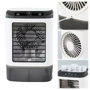 Evaporative Air Cooler 3 Wind Speed Desktop Cooling Fan with Spray & Ice Box Personal Air Conditioning Fan for Outdoor Camping