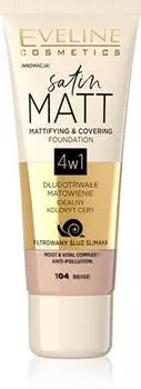 Eveline Cosmetics Satin Matt fond de teint matifiant l extrait de bave d escargot TU прозрачный