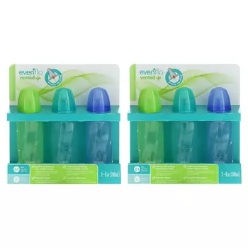 Evenflo Feeding, бутылочка для кормления Vented+ Twist PP Tinted Baby Bottle, Standard, для детей от 0 месяцев, медленное поение, 6 бутылочек, 240 мл (8 унций) Каждый