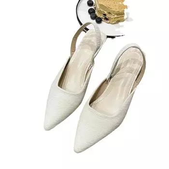 Evening sandals women s versatile temperament high heels 2025 new design sense niche cat heel single shoes 36 чёрный