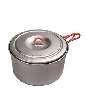 Evernew Titanium Lightweight Camping Pot w/Folding Handle, 1300