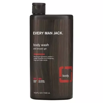 Every Man Jack, гель для душа и гель для тела, кедр, 16,9 жидких унций (500 мл)