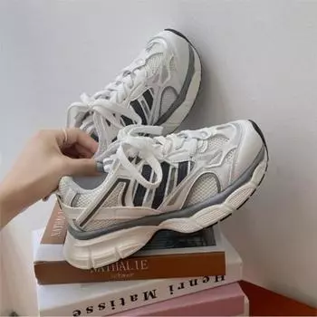 Everything platform sneakers women s new summer retro breathable mesh surface light sports shoes P761 35 серый