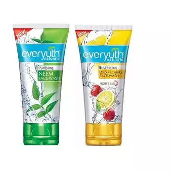 Everyuth Purifying Neem Face Wash, 50 г и лимон и вишня, Oil Clear Face Wash, 50 г, комбинированная упаковка