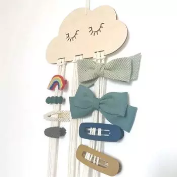 EW Nordic Style Solid Wood Cloud Style Accessories Princess Hairpin Band Bow Storage Cushion DIY Accessories Bag Clouds eyelashes color line