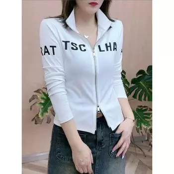 Европейский стиль, облегающая футболка-поло с коротким рукавом White Long sleeves 3XL