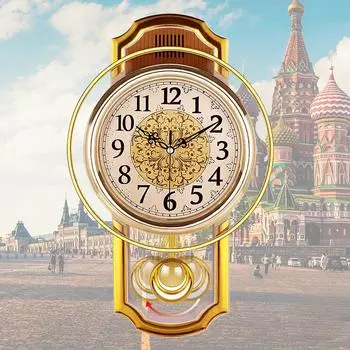 Европейский стиль, ретро-качели, настенные часы для гостиной, простые модные настенные часы для спальни, бесшумные кварцевые часы, современные часы 1pc