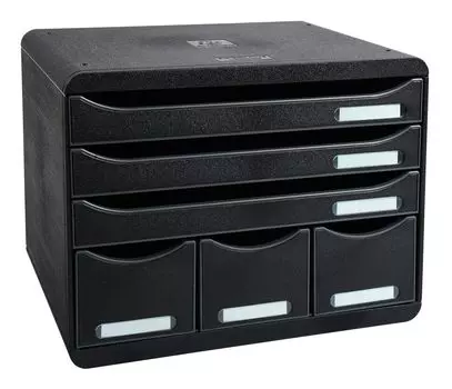 ExaConta Letter Case Big Box Plus 3 Tiers Accessory Pocket Black +