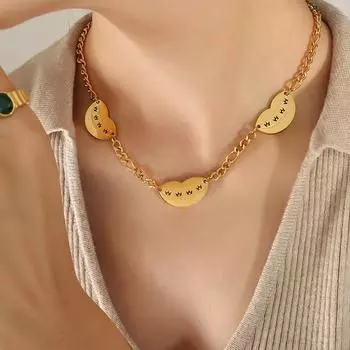 Exaggerated Design Hip Hop Smile Lips Pendant Neck Chain Titanium Steel Plated 18K Gold Personality Necklace Amazon