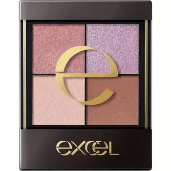 Палитра теней для век EXcel Real Close Shadow CX03 Puff Sleeve Nuance Color, 4 цвета, 3 текстуры, блестки, матовые, 1 шт. X 1 CX03 Puff Sleeve