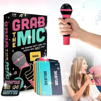 Exciting The Mic-8+ лет, 2-10 игроков - Настольная игра для плохих певцов - 250 карточек с текстами песен для веселья, веселых игр, вечеринок по случаю дня рождения, детских подарков One Size