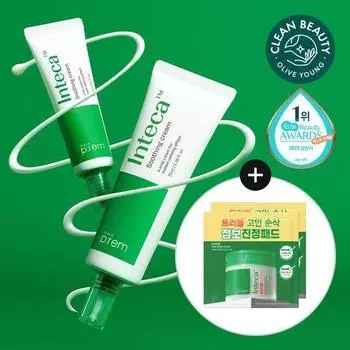 [Эксклюзивный проект/Увлажнение и успокоение] Make Prem Inteca Soothing Cream 70 мл план (+ 31 мл крема + 2 подушечки * 2)