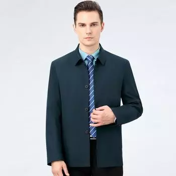 Executive jacket men s spring and autumn middle-aged business casual cadre jacket lapel dad wear 170