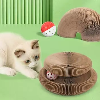 Explosion magic organ cat scratching board cat toys with bell cat claw grinding cat climbing frame pet supplies 24x24x10cm