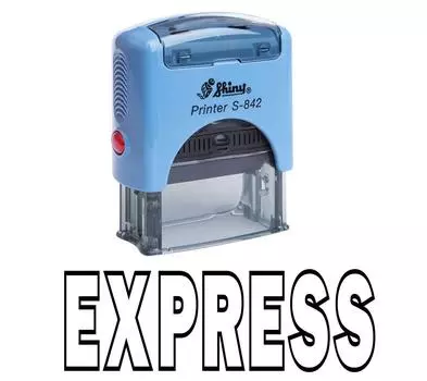 EXPRESS Self Inking Rubber Stamp Office Стационарный пользовательский блестящий штамп Impression Area 14 mm x 38 mm чёрный
