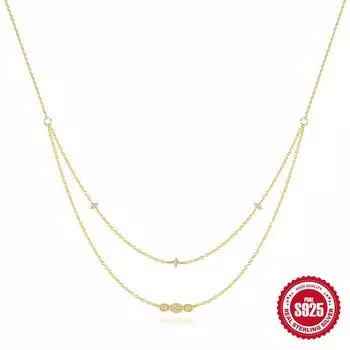 Exquisite Four-Leaf Clover Geometric Oval Shape Fashionable Light Luxury S925 Sterling Silver Ins Simple Wind Necklace 925 silver золотой