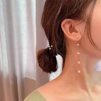 Exquisite Long Earrings Elegant Ear Stud Simple Drop Earrings Party Jewelry 1 pair