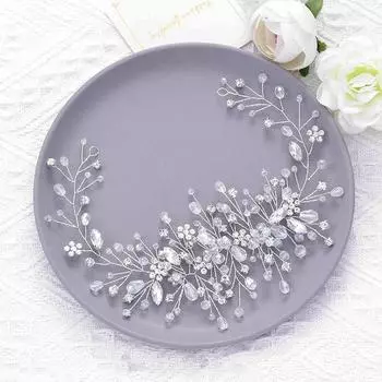 Exquisite Shiny Hairband Wedding Hair Accessories For Bridal Flower Headpiece Elegant Headbands Bride Hair Ornaments серебряный
