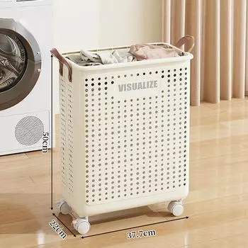 Extra Large Wheeled Folding Laundry Basket Breathable Large Capacity With Handles Suitable For Families Hotels And Dormitories M