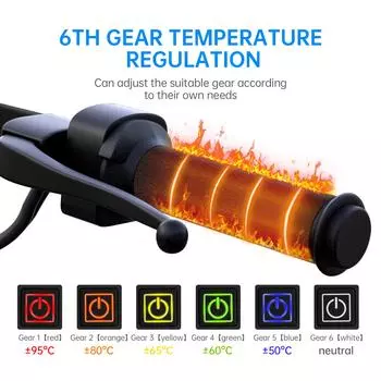 Extractme Motorcycle Heated Handgrips 5V USB 6 Gear Warmer Electric Heated Grip Cover Anti Vibration Anti Slip Fast Heating Kits чёрный