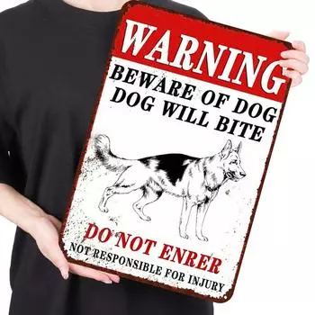 EY# Винтажная металлическая пластина с изображением собаки, прямоугольная, железная, настенная живопись, декор 30x4
