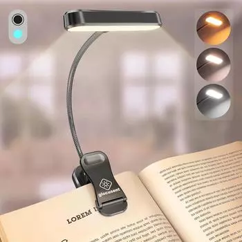 Eye Care горизонтальный ET-Head книжный светильник с регулируемой яркостью, перезаряжаемый от USB, ночник для чтения у кровати чёрный