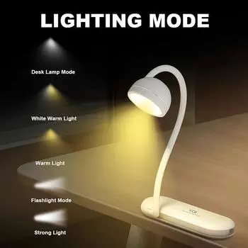 Eye Protection Creative Small Book Light 3600mAh White Warm Dual Light Source Infinite Dimming Reading Light Small Night Light 1pcs