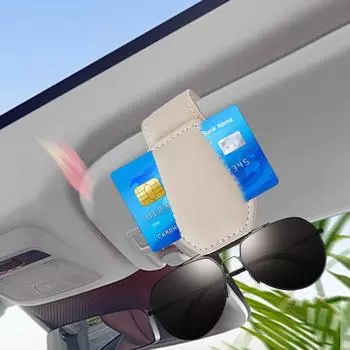 Eyeglass Hanger Clip For Car Card Ticket Holder Stand Auto Interior Organizer Magnetic Car Accessory Holder Car Visor Sunglass коричневый