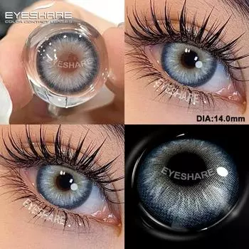 EYESHARE 2 шт Модные цветные контактные линзы Косметические Натуральные зрачки Голубые глаза Годовое использование Красота Макияж