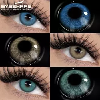 EYESHARE Цветные контактные линзы для глаз 1 пара Натуральные серые контактные линзы для глаз Зеленые контактные линзы Синие линзы Ежегодно Красивые зрачки