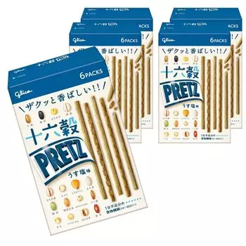 Ezaki Glico Salt 60 г x 5 в индивидуальной упаковке Закуски Закуски Крендельки Закуски Закуски Набор Пиво Хайбол Закуски Закуски Сладости Сладости [Jurokukoku Pretz]