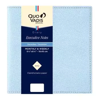 Ежедневник-планировщик Quo Vadis Начинается с декабря Квадратный формат 16 x 16 Небесно-голубой QUOVADIS qv90602sb [Издание 2025 года] Executive Note/Club (Еженедельная вертикаль, 2024,