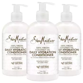 Ежедневный увлажняющий кондиционер Shea Moisture Virgin Coconut Oil, 384 мл, 3 шт.