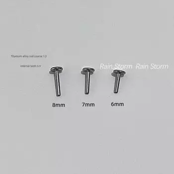 F136 Titanium Alloy Opal Earrings Super Flash Opal Labret Ear-Caring Otica Internal Thread Earrings Flats Rod 6mm single thick 1.2 inner tooth 0.9